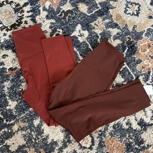 Girlfriend Collective Leggings bundle set 2 - brown/ burnt sienna orange